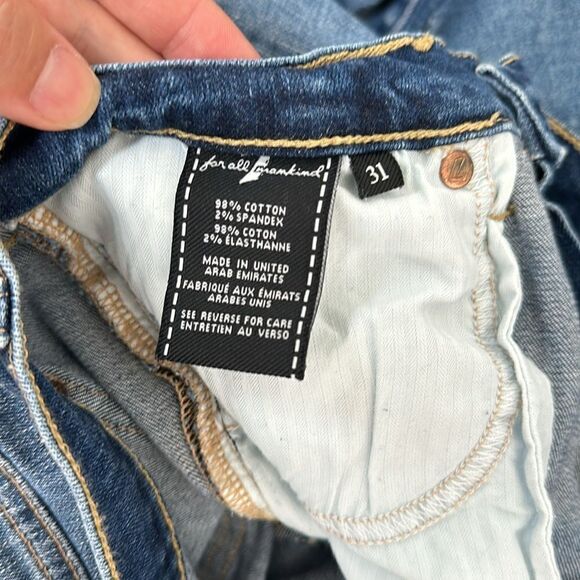 7 for all mankind distressed high rise heart 💜 skinny jeans - Picture 6 of 6